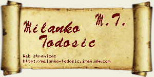 Milanko Todosić vizit kartica